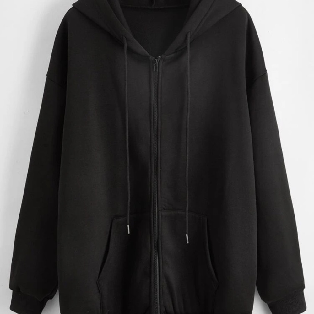 Oversized black zipup hoodie